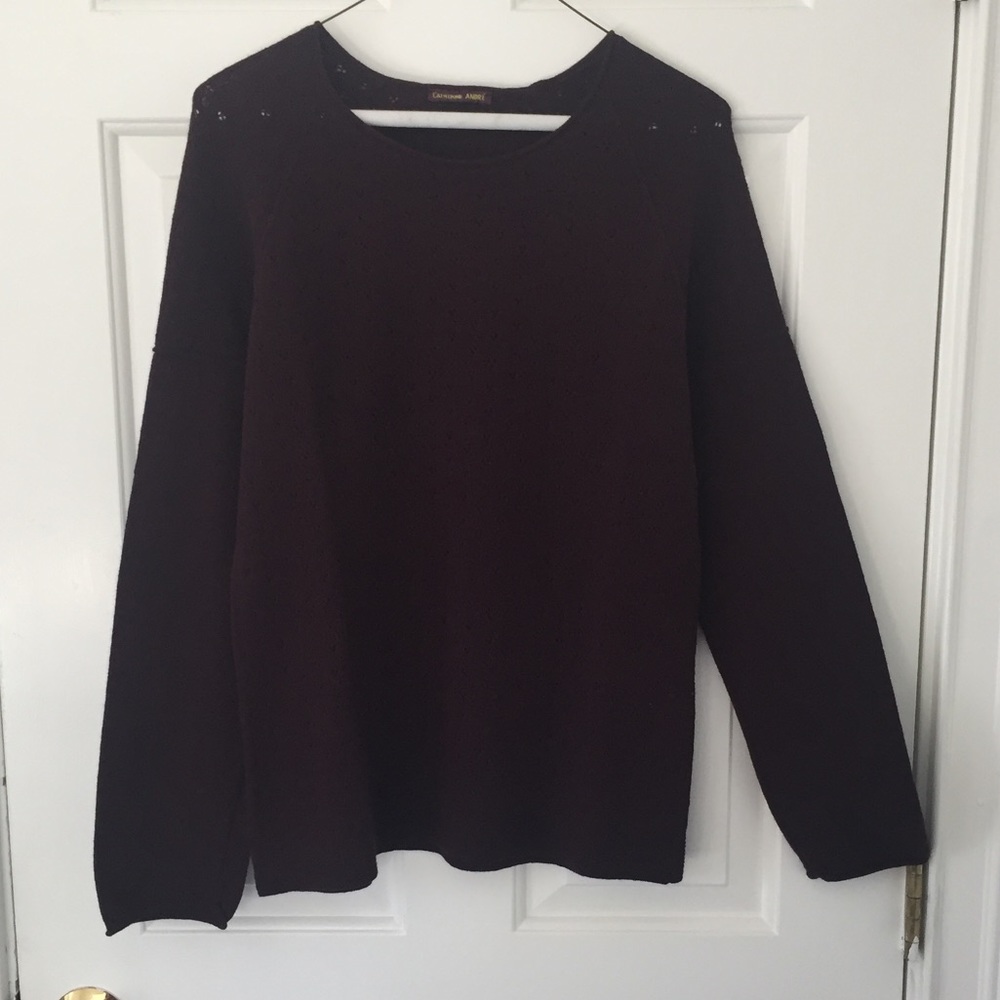 Catherine André purple knit long sleeve shirt